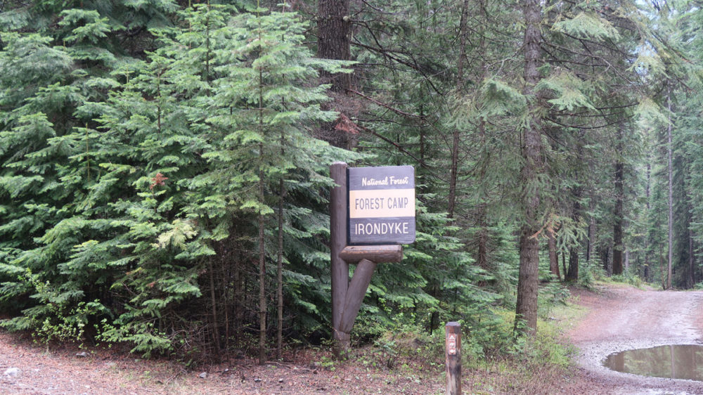Irondyke Forest Campground Sign